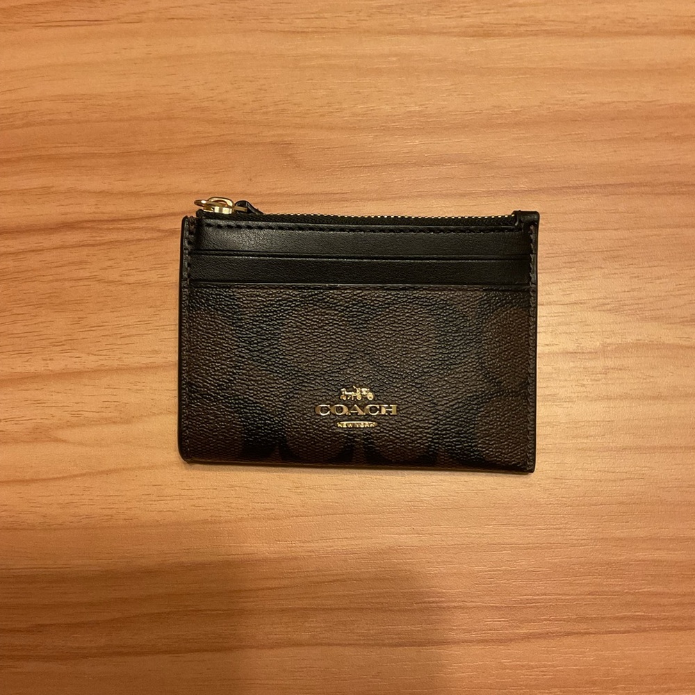 Coach Black and Brown Card Wallet